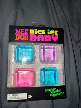 Nee Doh Nice Ice Baby Super Solid Squish Set - Blue, Purple, Pink